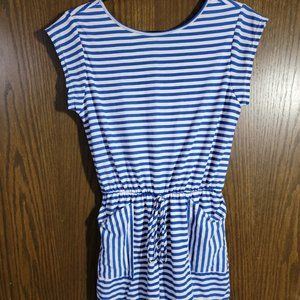 Super Cute Blue and White Stripe Romper Unbranded